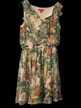 Springtime Betsey Johnson floral chiffon dress Medium